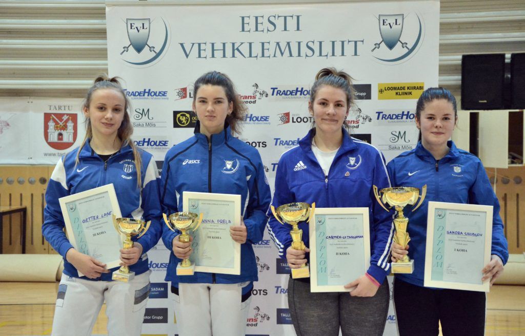 Vasakult: Jaron Kiiroja, Anna Prela, Carmen-Lii Targamaa, Sandra Skoblov. Foto: Maarja Linnamägi